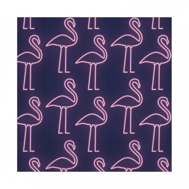 Servetėlės su flamingais "Neon Flamingo" (20vnt/33x33cm) Servetėlės su flamingais "Neon Flamingo" (20vnt/33x33cm)