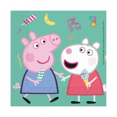 Paper napkins Peppa Pig, size 33x33 cm, 20 pcs Paper napkins Peppa Pig, size 33x33 cm, 20 pcs