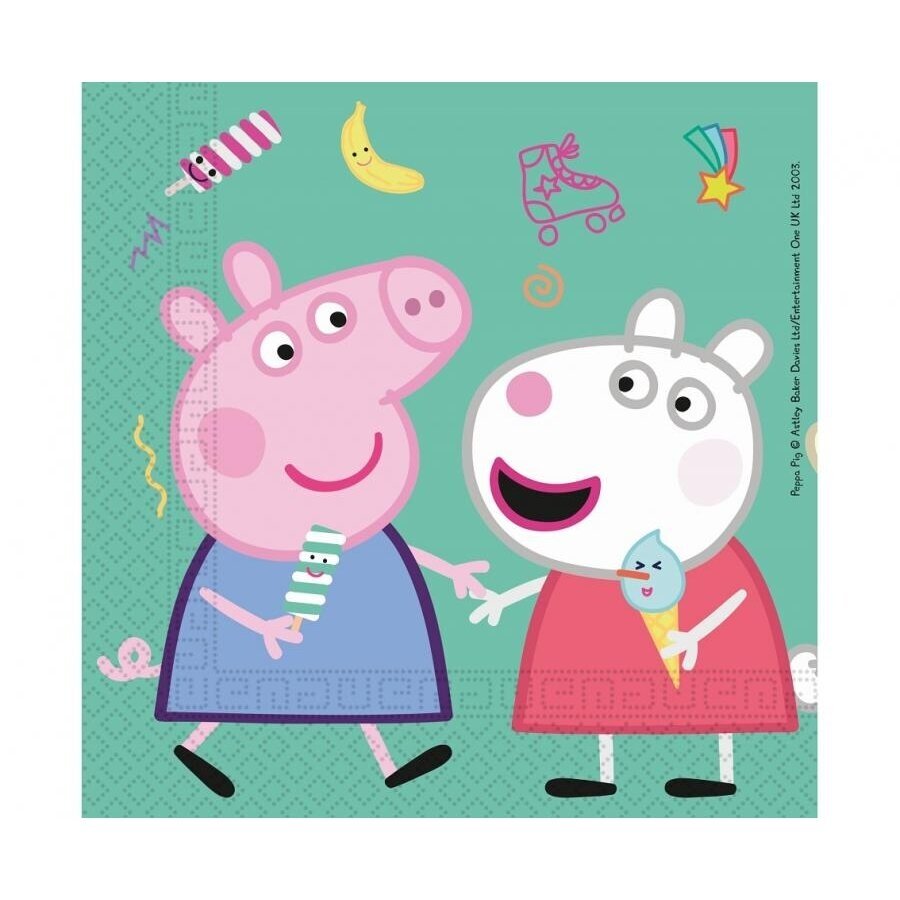 Paper napkins Peppa Pig, size 33x33 cm, 20 pcs Paper napkins Peppa Pig, size 33x33 cm, 20 pcs