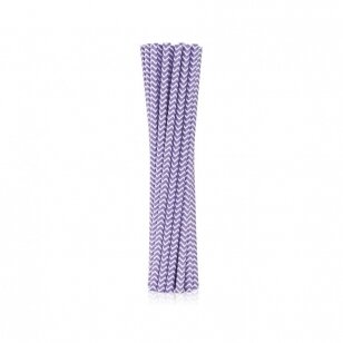 Šiaudeliai popieriniai zigzagai, alyviniai violetiniai (12 vnt./19.7 cm.)