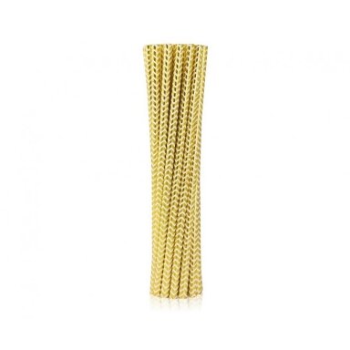 Šiaudeliai popieriniai, auksiniai balti zigzagai (12 vnt./20 cm) Šiaudeliai popieriniai, auksiniai balti zigzagai (12 vnt./20 cm)