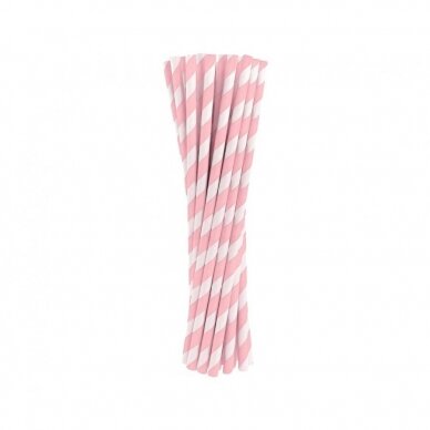 Šiaudeliai, baltai rauvai dryžuoti (24 vnt./20 cm) Šiaudeliai, baltai rauvai dryžuoti (24 vnt./20 cm)