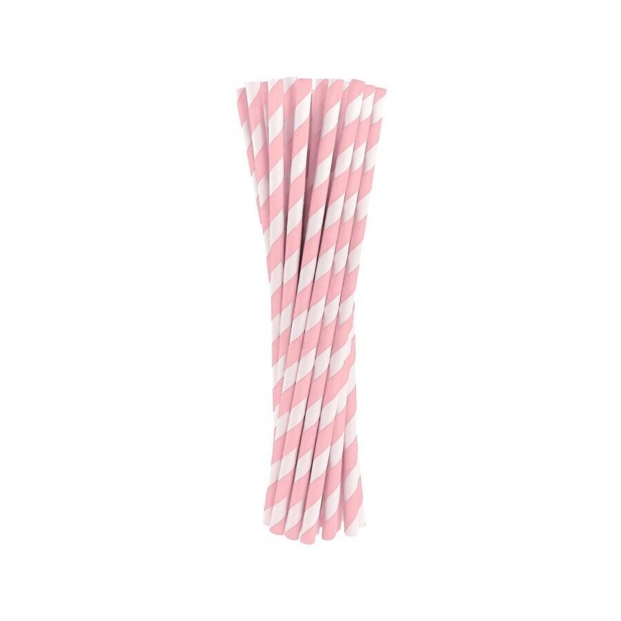 Šiaudeliai, baltai rauvai dryžuoti (24 vnt./20 cm)