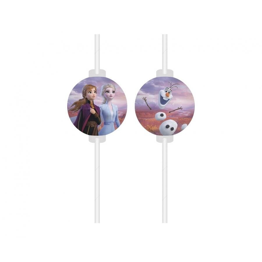 Medallion paper drinking straws Frozen 2, 4 pcs Medallion paper drinking straws Frozen 2, 4 pcs