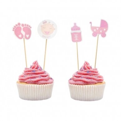 Smeigtukai užkandžių dekoracija "Baby shower/Baby Girl" (12 vnt./10 cm) Smeigtukai užkandžių dekoracija "Baby shower/Baby Girl" (12 vnt./10 cm)