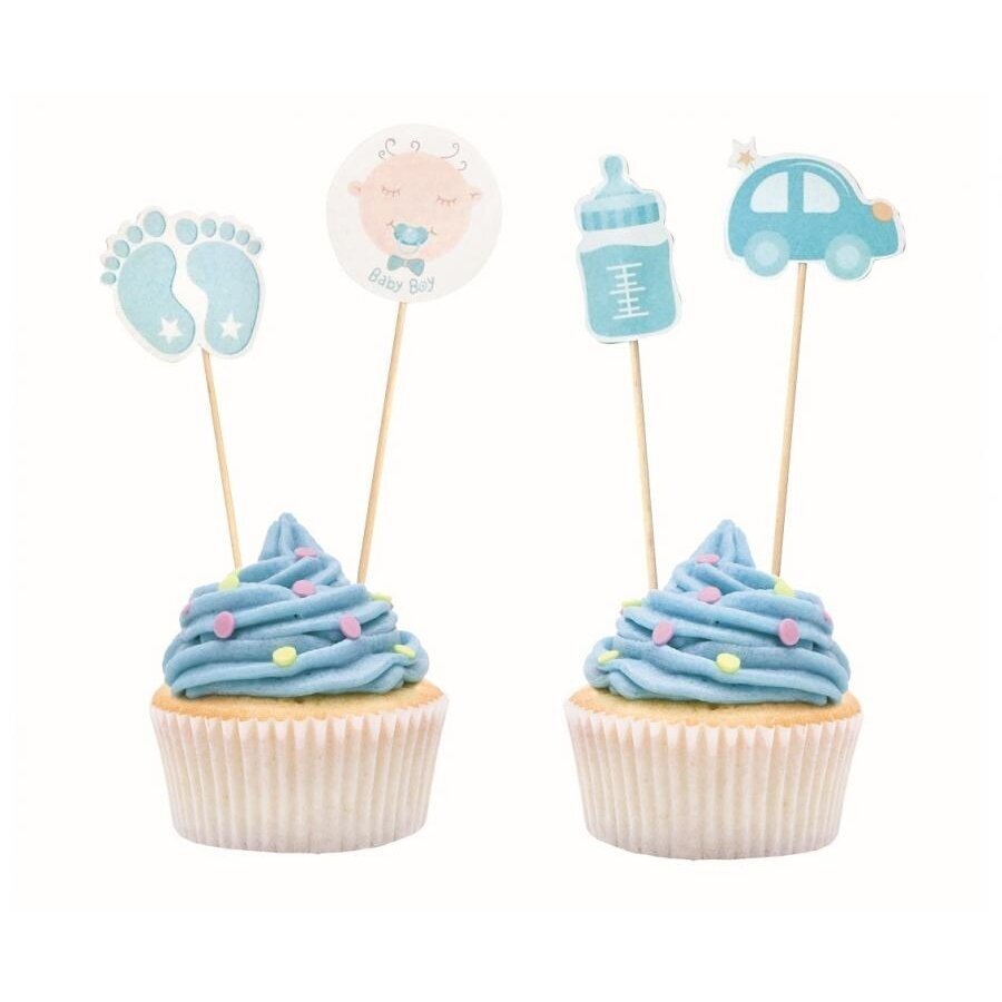 Smeigtukai užkandžių dekoracija "Baby shower/Baby Boy" (12 vnt./10 cm) Smeigtukai užkandžių dekoracija "Baby shower/Baby Boy" (12 vnt./10 cm)