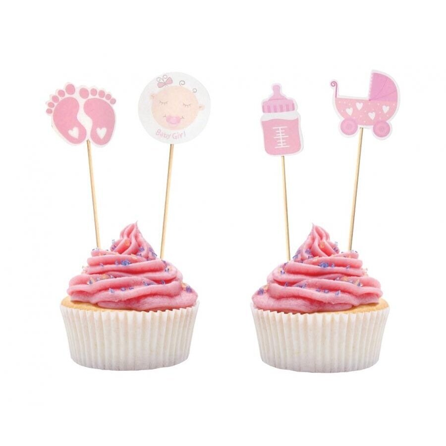 Smeigtukai užkandžių dekoracija "Baby shower/Baby Girl" (12 vnt./10 cm) Smeigtukai užkandžių dekoracija "Baby shower/Baby Girl" (12 vnt./10 cm)