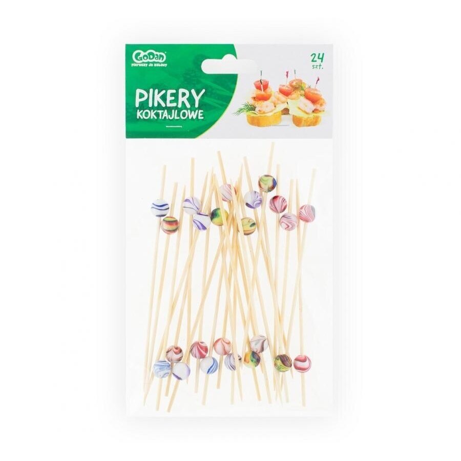 Smeigtukai užkandžių dekoracija "Keramikiniai rutuliukai", įvairiaspalviai (24 vnt./12 cm) 1 Smeigtukai užkandžių dekoracija "Keramikiniai rutuliukai", įvairiaspalviai (24 vnt./12 cm) 1