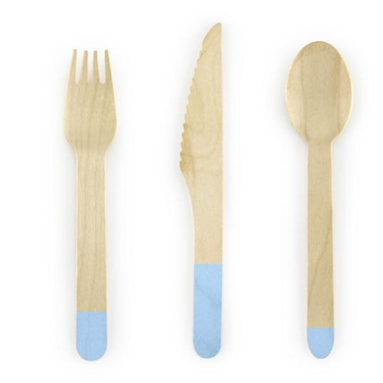 Wooden Cutlery, blue, 16cm Wooden Cutlery, blue, 16cm