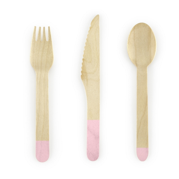 Wooden Cutlery, light pink, 16cm Wooden Cutlery, light pink, 16cm