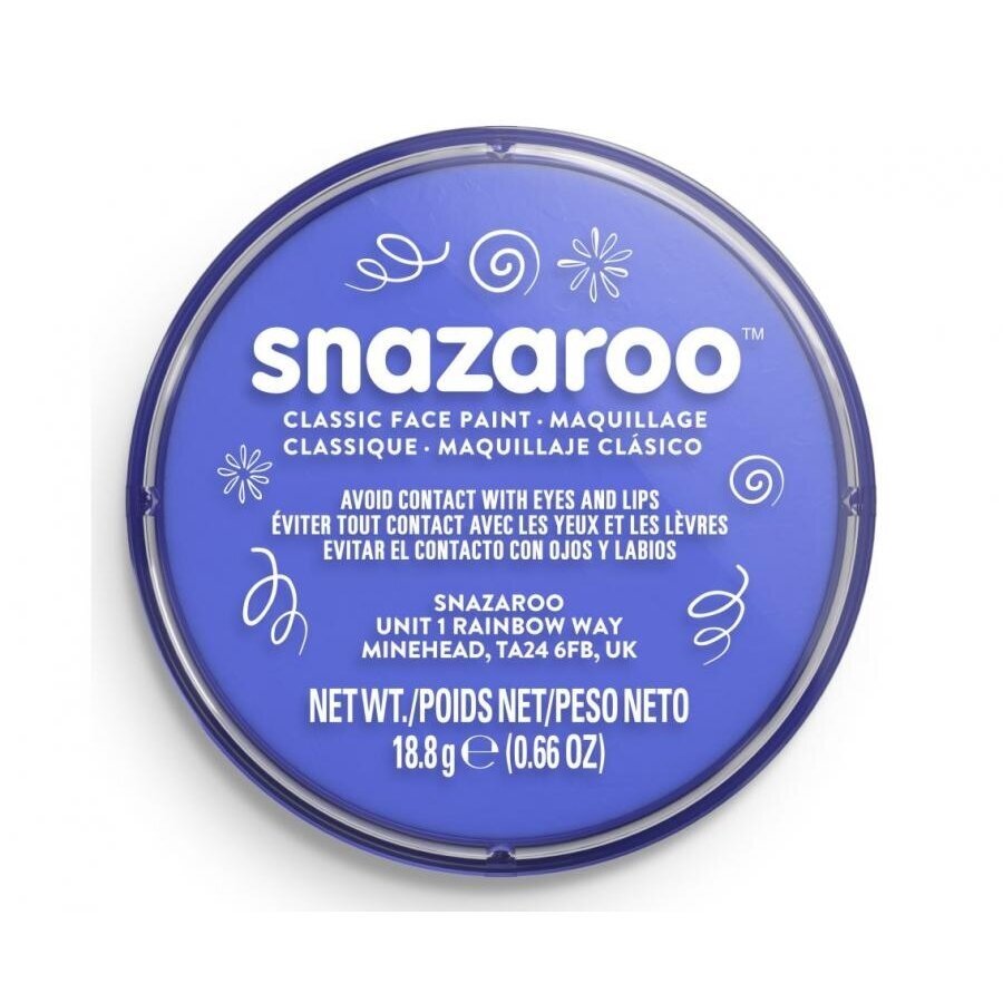 Šviesiai mėlyni veido dažai „Snazaroo Sky Blue“ 18,8 g – dermatologiškai patikrinti dažai veido piešiniams