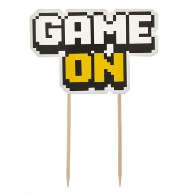 Декорация для торта «Game On» в стиле компьютерных игр (1 шт.) Декорация для торта «Game On» в стиле компьютерных игр (1 шт.)