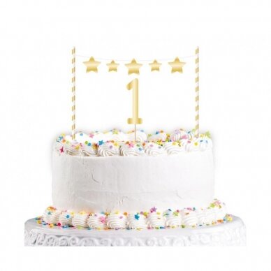 Cake decoration 1st Birthday Topper, gold, 19 cm Cake decoration 1st Birthday Topper, gold, 19 cm