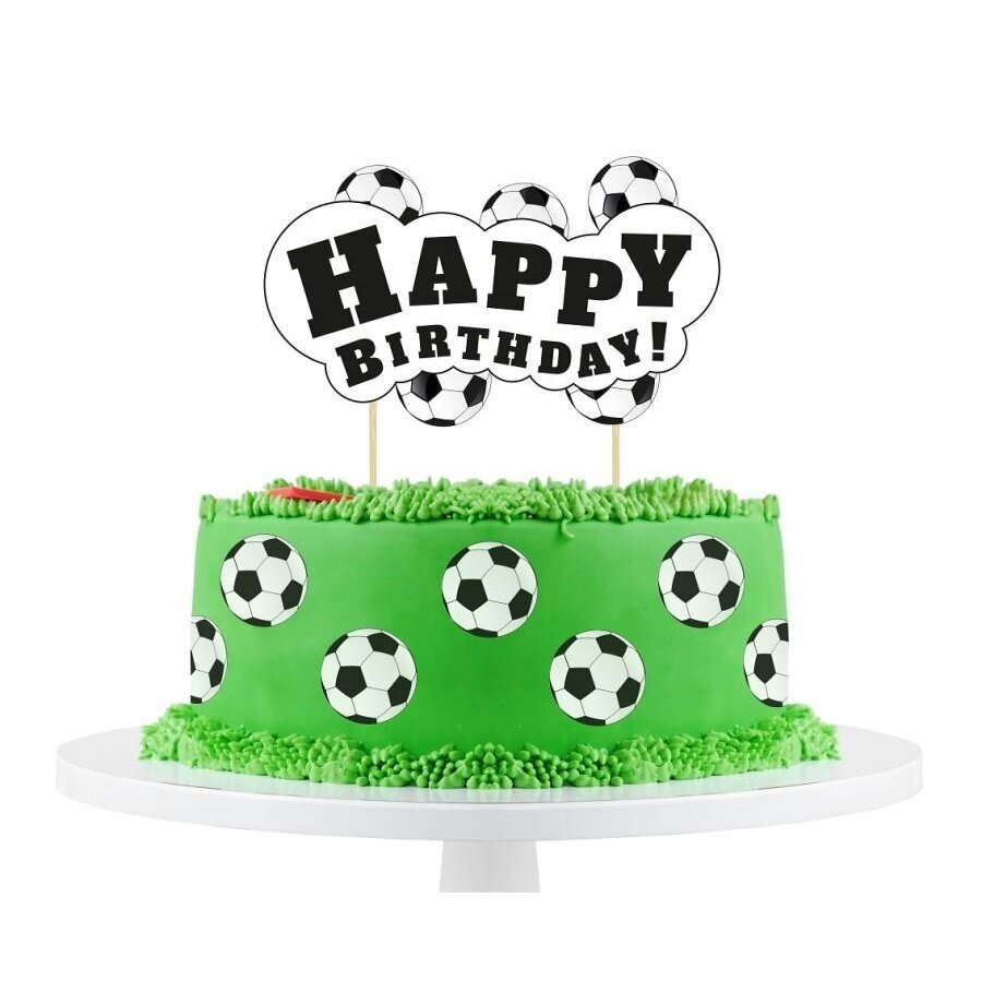 Cake topper Football - Happy Birthday, 13x19 cm