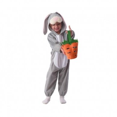 Role play-set for child Grey Bunny (jumpsuit with hood, bag), size 92/104 cm Role play-set for child Grey Bunny (jumpsuit with hood, bag), size 92/104 cm