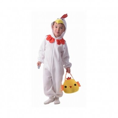 Role play-set for child White Chicken (Hooded jumpsuit, bag), size 92/104 cm