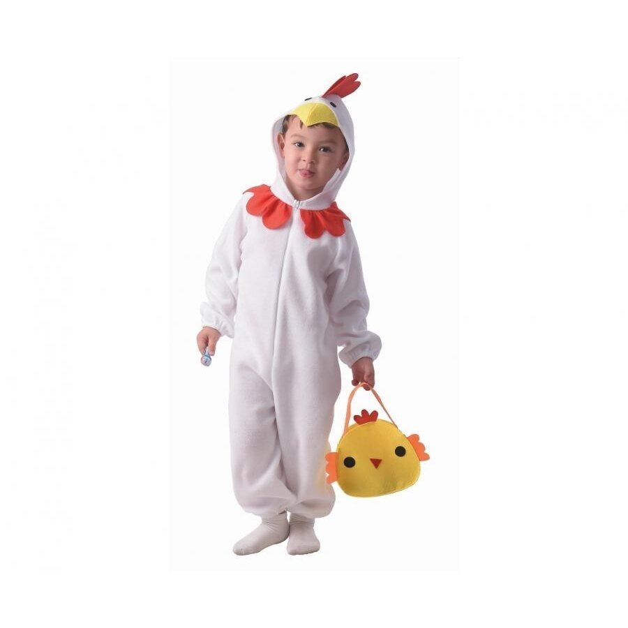 Role play-set for child White Chicken (Hooded jumpsuit, bag), size 92/104 cm
