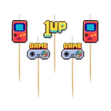 Свечи для торта, компьютерные игры "Game On" (5 шт. / 6 см) Свечи для торта, компьютерные игры "Game On" (5 шт. / 6 см)
