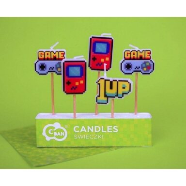 Свечи для торта, компьютерные игры "Game On" (5 шт. / 6 см) Свечи для торта, компьютерные игры "Game On" (5 шт. / 6 см)