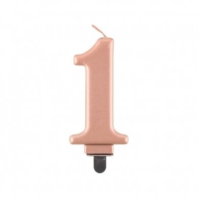 Birthday candle digit 1, metallic rosegold, 8.0 cm Birthday candle digit 1, metallic rosegold, 8.0 cm