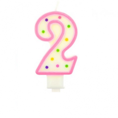 Pink Polka Dot Cake Candle Number 2 Pink Polka Dot Cake Candle Number 2