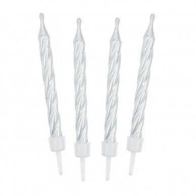 Birthday candles, spiral shape 12/12, white Birthday candles, spiral shape 12/12, white