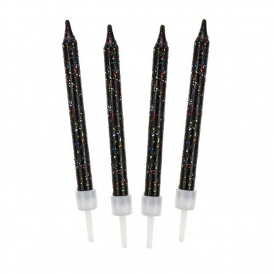 Black Glitter candles, 12/12 Black Glitter candles, 12/12