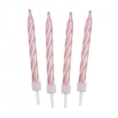 Birthday candles "Spiral shape", 12/12, pink Birthday candles "Spiral shape", 12/12, pink