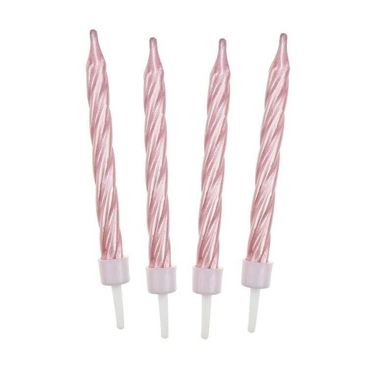 Birthday candles "Spiral shape", 12/12, pink Birthday candles "Spiral shape", 12/12, pink