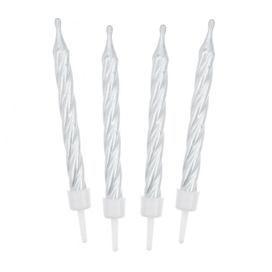Birthday candles, spiral shape 12/12, white Birthday candles, spiral shape 12/12, white