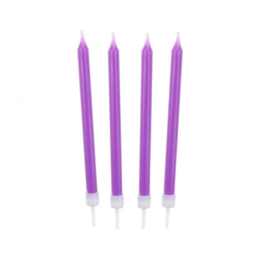 Žvakutės tortui, violetines levandų (10 vnt. / 8.6 cm.) Žvakutės tortui, violetines levandų (10 vnt. / 8.6 cm.)